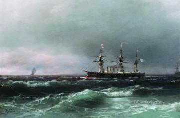 Landscapes Painting - Ivan Aivazovsky ship at sea 1870 Seascape